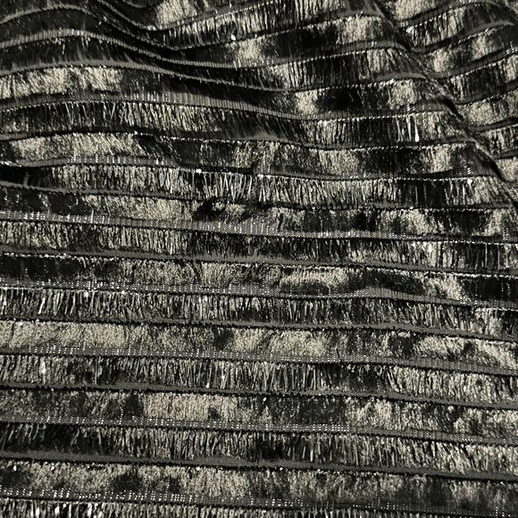 Nanette Lepore 6 Dress Cocktail Mini Metallic Eyelash Striped Mini Black - Picture 4 of 12